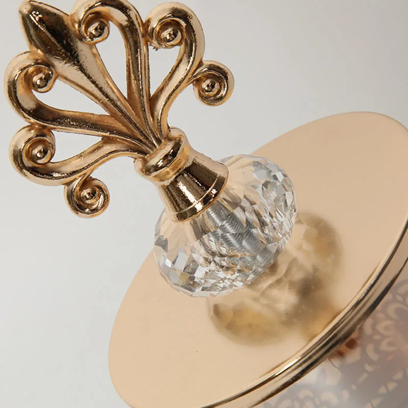 1Pc Golden Delicate Jewelry Storage Tray Bedroom Desktop Perfume Cosmetic Storage Box Transparent Glass Candy Snack