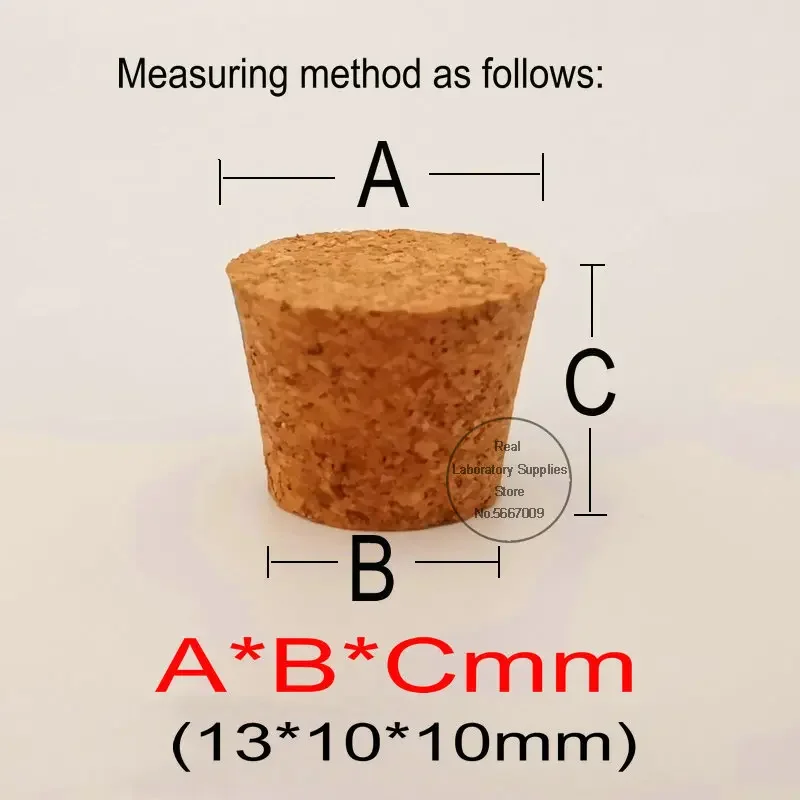 13*10*10mm Lab Wooden Test Tube Stoppers Small Plugs Glass Bottle Soft Corks for School Experiment
