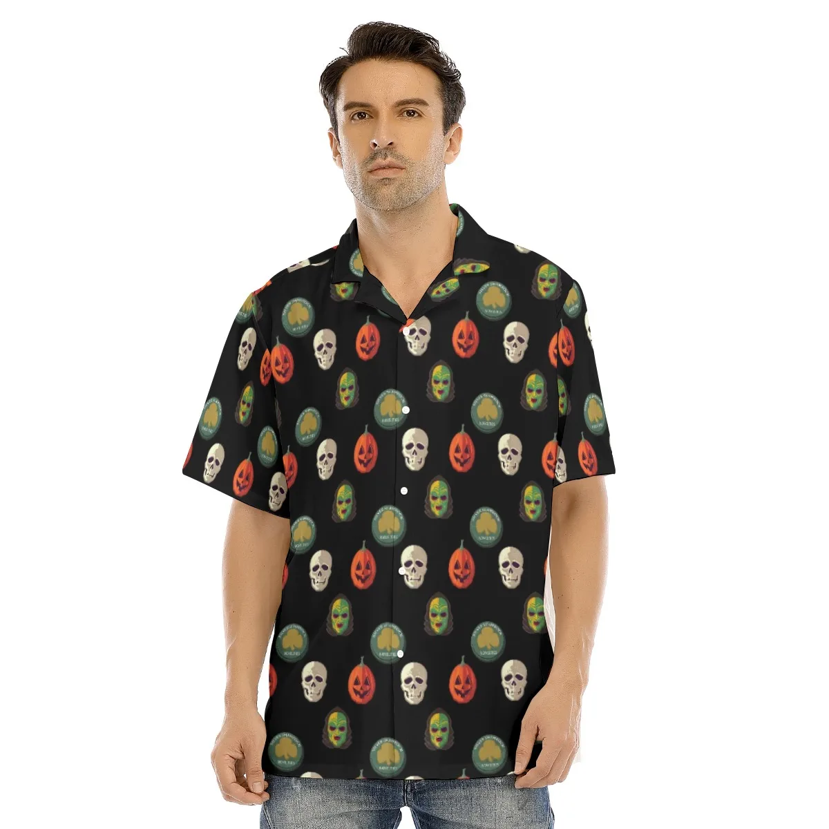 Hawaiian Men's Shirt Horror Killer Short Sleeve Cuban Shirt 3D Printed Summer Holiday Button Up Tops for Men and Women