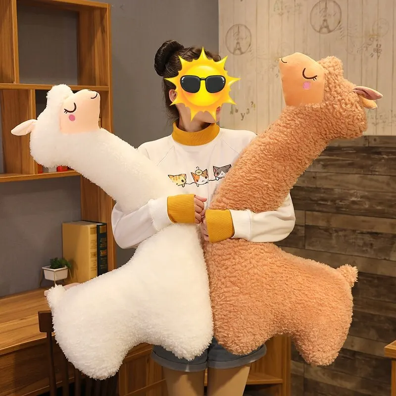 Plush Toys 75cm Alpaca Plush Toy Japanese Alpaca Soft Stuffed Sheep Llama Animal Dolls Sleep Pillow Home Bed Decor Gift