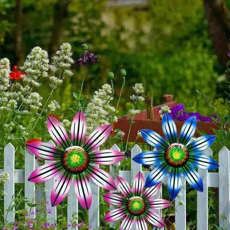 Metal Flower Wall Decoration Art Sculptures Home Bedroom Living Room Wall Hangings Garden