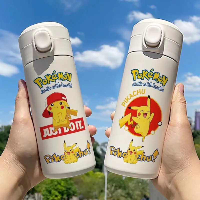 Cartoon Pokemon Pikachu Stainless Steel Thermos Cup Portable Water