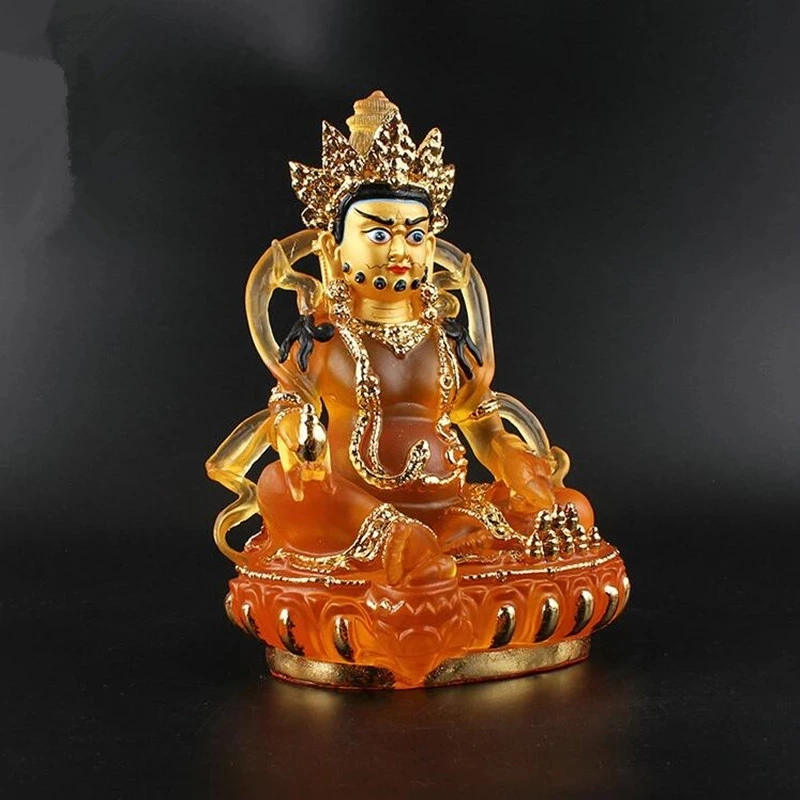 

Abundant Wealth Glazed Yellow God of Wealth Paste Gold Painted Bodhisattva Tibetan Bala Worship Buddha Statue