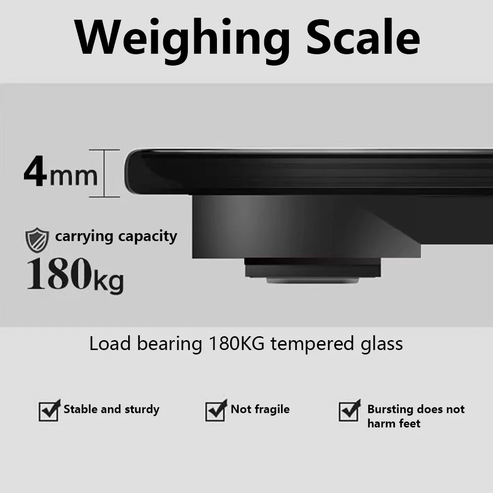 Digital Bathroom Scales 180KG Body Weight Weighing Scale LCD Electronic Black: 3 - 5 Days Free Delivery Only UK