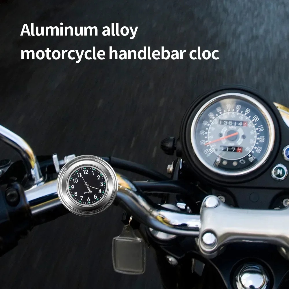 Motorcycle Handlebar Clock Durable Stainless Steel Refit Night Vision Waterproof Shockproof Buckle Motobike Bicycle Watch