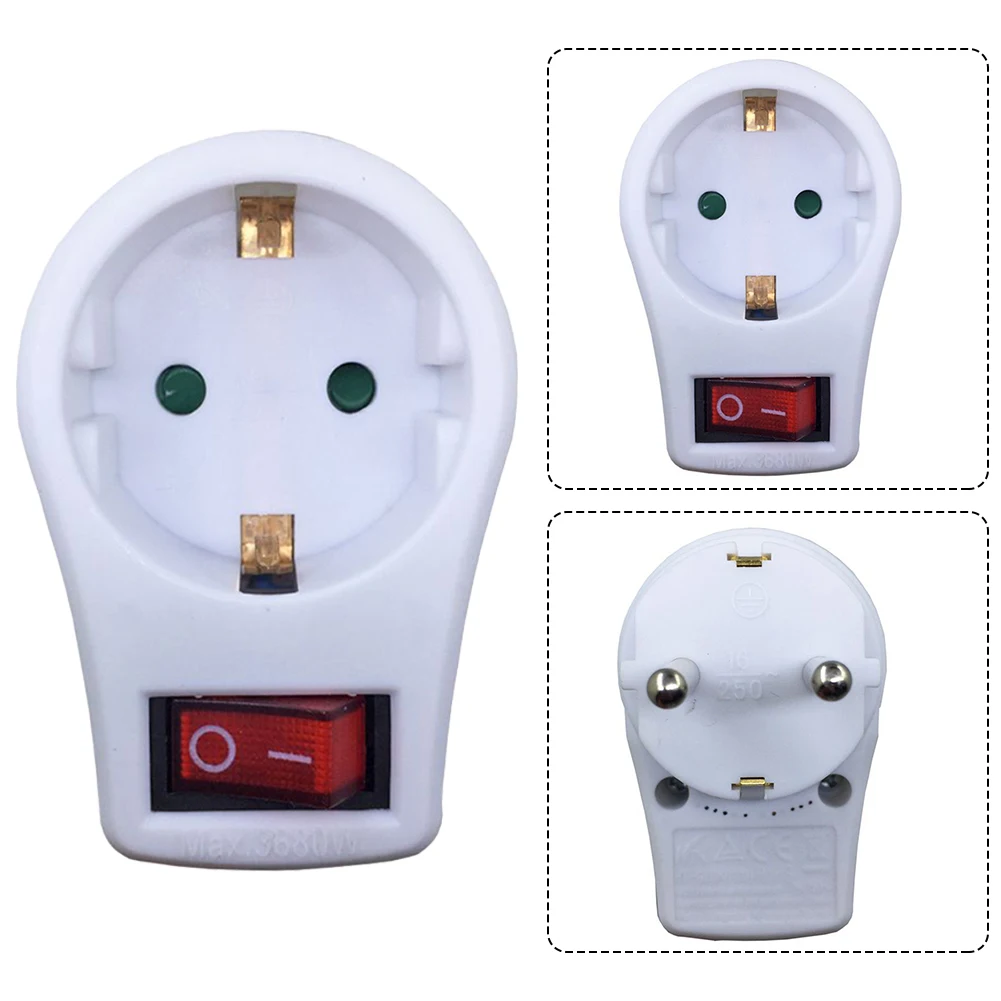 1 Pc Stopcontact Met Schakelaar Socket Adapter Eu Power Converter Extension Socket Voor Thuis Plug Converter Accessoires -