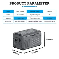 Réfrigérateur de voiture mini 18L, congélateur portable pour voiture 12V 24V DC, réfrigérateur à compresseur pour véhicule pour les aventures en plein air, glacière de camping 2
