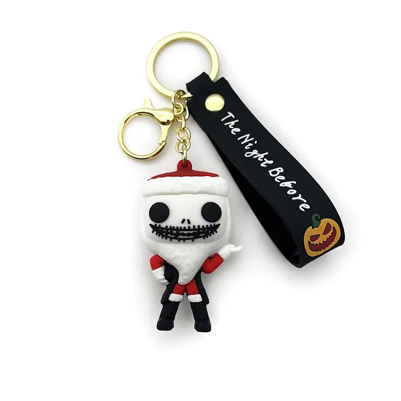 

2024 Sally Jack Keychains Nightmare Before Christmas Horrible Halloween Gifts Keyrings Cartoon Silicone Car Handbag Accessories