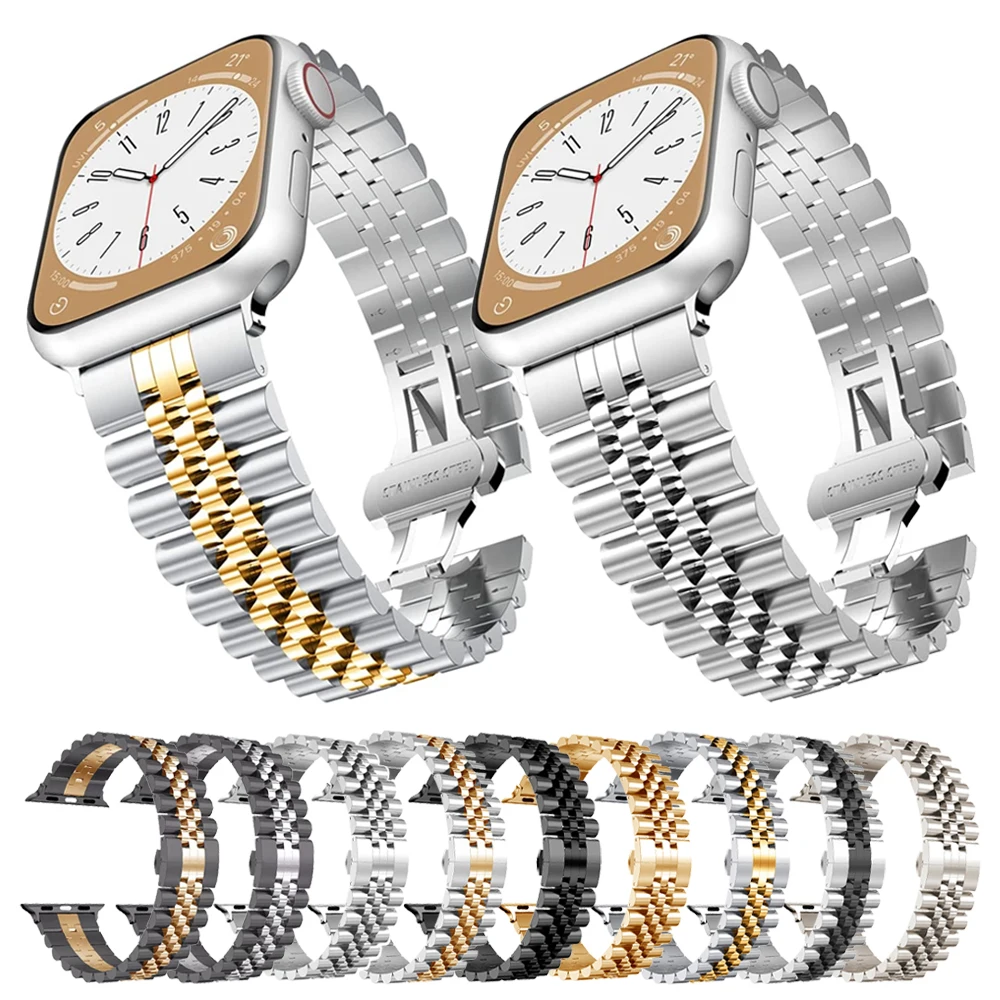 

Steel Straps For Apple Watch Ultra Band 49mm 40mm 44mm Metal 38mm 42mm Replacement Bracelet iWatch Series 8 7 6 SE 5 4 45mm 41mm