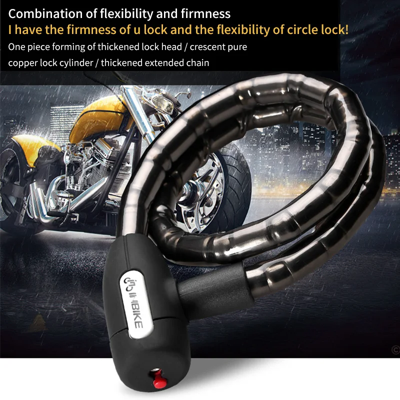 

Bicycle Lock Motorcycle For Scooter Locks Chain Scooter Anti-Theft Cable Chain With Keys Lock Bike Moped Accessories Anti-Theft