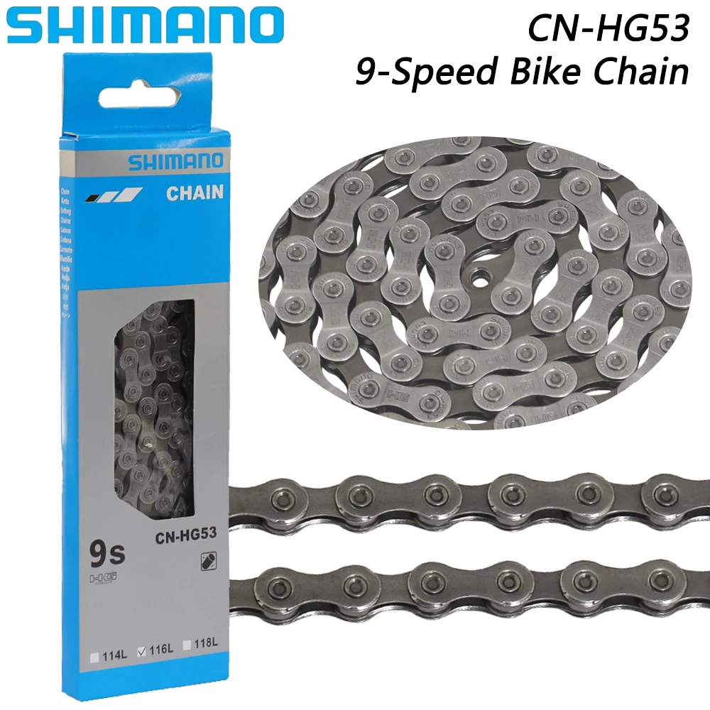 

Велосипедная цепь SHIMANO CAPREO CN-HG53 9 Speed, супер узкая цепь HYPERGLIDE 116 звеньев, цепь для горного велосипеда, оригинальные запчасти для велосипеда