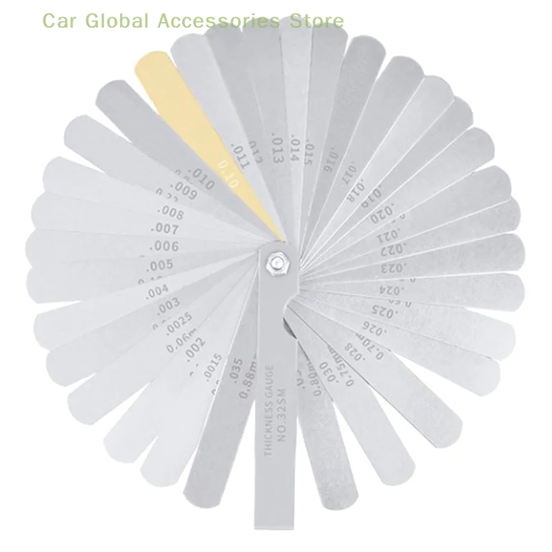 

Feeler Gauge 32-Blade Dual Reading Combination Gap Measurement Tool Feeler Gauge Set For Gap Width/Thickness 0.04-0.88mm