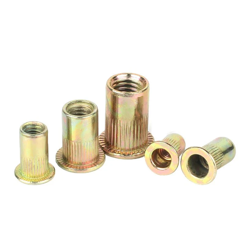 M3 M4 M5 M6 M8 M10 M12 Di Carbono Com Placa De Zinco Cabeador Plana Rosqueada Rebite Inseriras Rivnut Porca Rebite