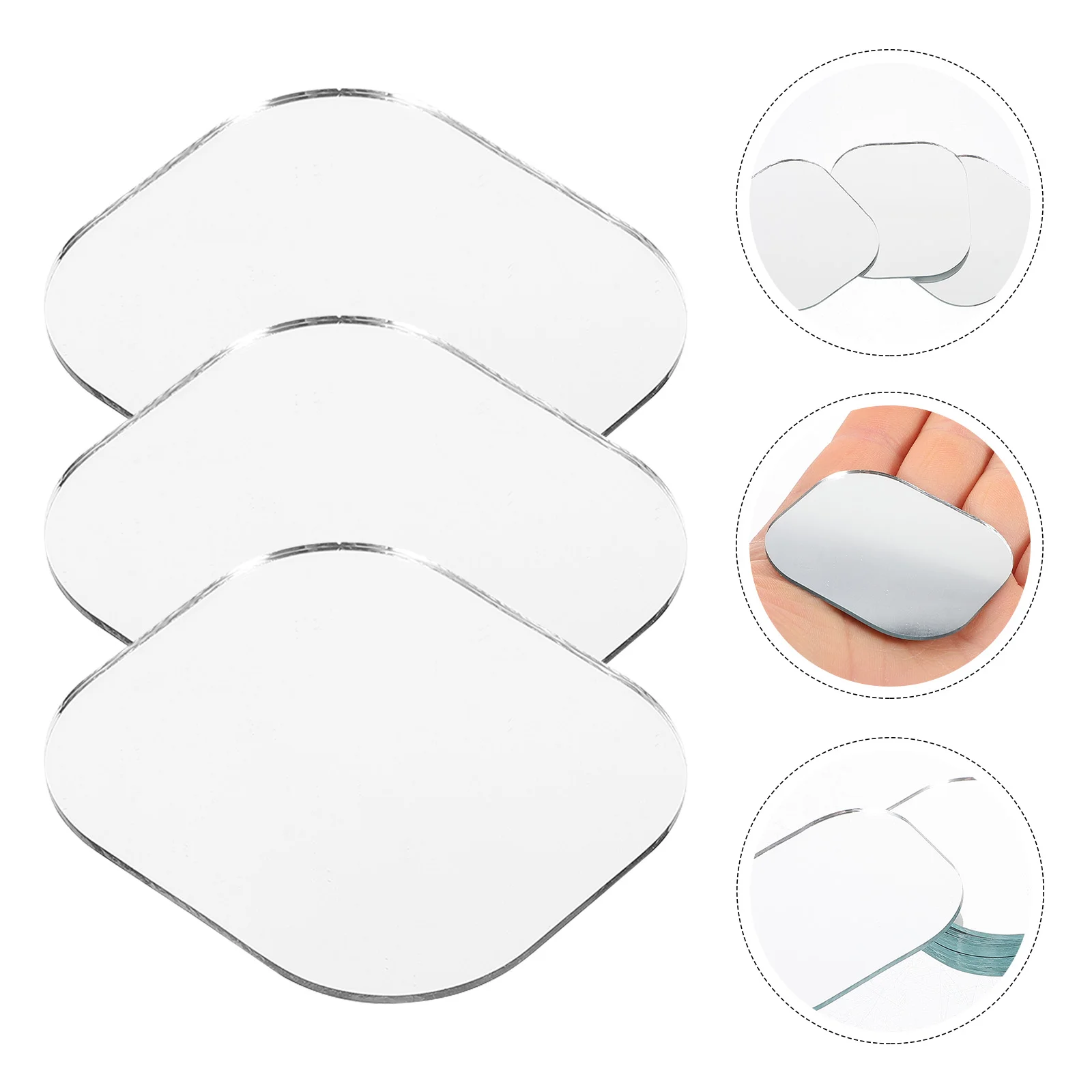 

10pc Glass Mirror Sheet Craft Mirrors Cosmetics Mirrors Vanity Mirror Accessories