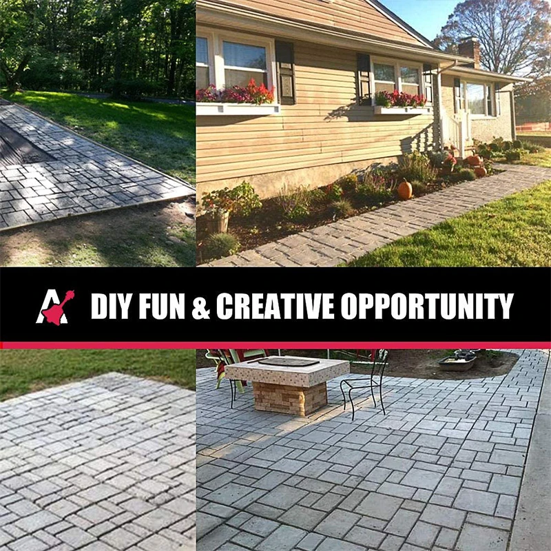 Concrete Molds Garden Paving Mold Floor Mold Tool Walking Pavement Concrete Paving Cement Brick Stone Road Floor Molding Machine garden path molds
