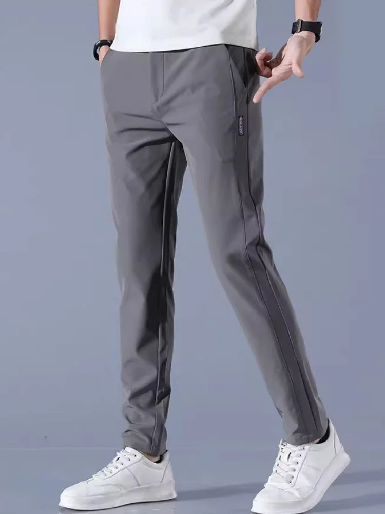 Men Casual Pants Straight Leg Loose Suit Trousers Professional Business Formal