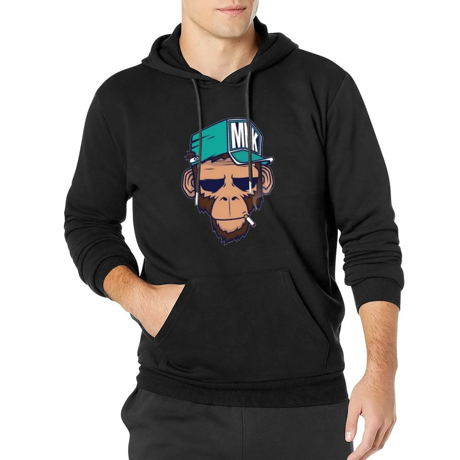 

MNK Smoking Monkey Casual Hoodies Men Cartoon Animal Retro Pullover Hoodie Spring Fashion Custom Sweatshirts Oversized Clothing