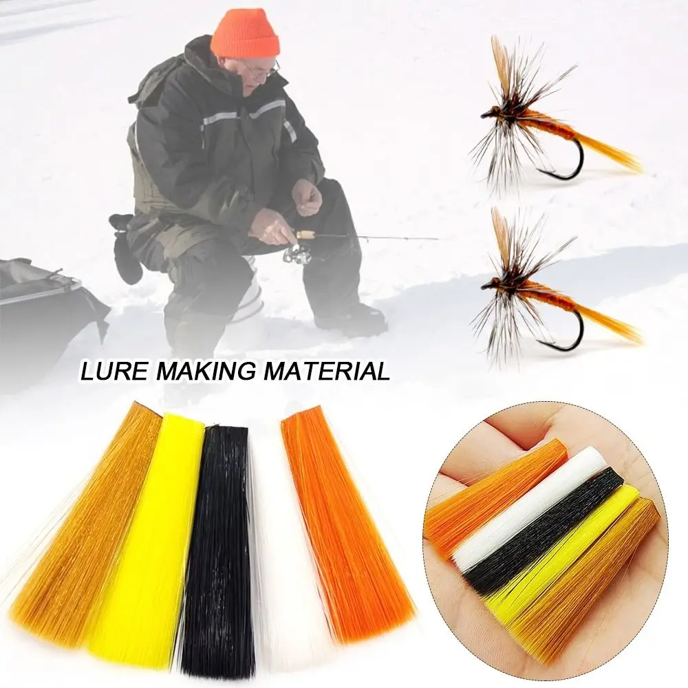 Materiali Per La Costruzione Di Mosche Flash Vite Per La Costruzione Di Mosche Mayfly Tail Holographic Tinsel Squirmy Steel Lead Jig Head Hook Lure Ma