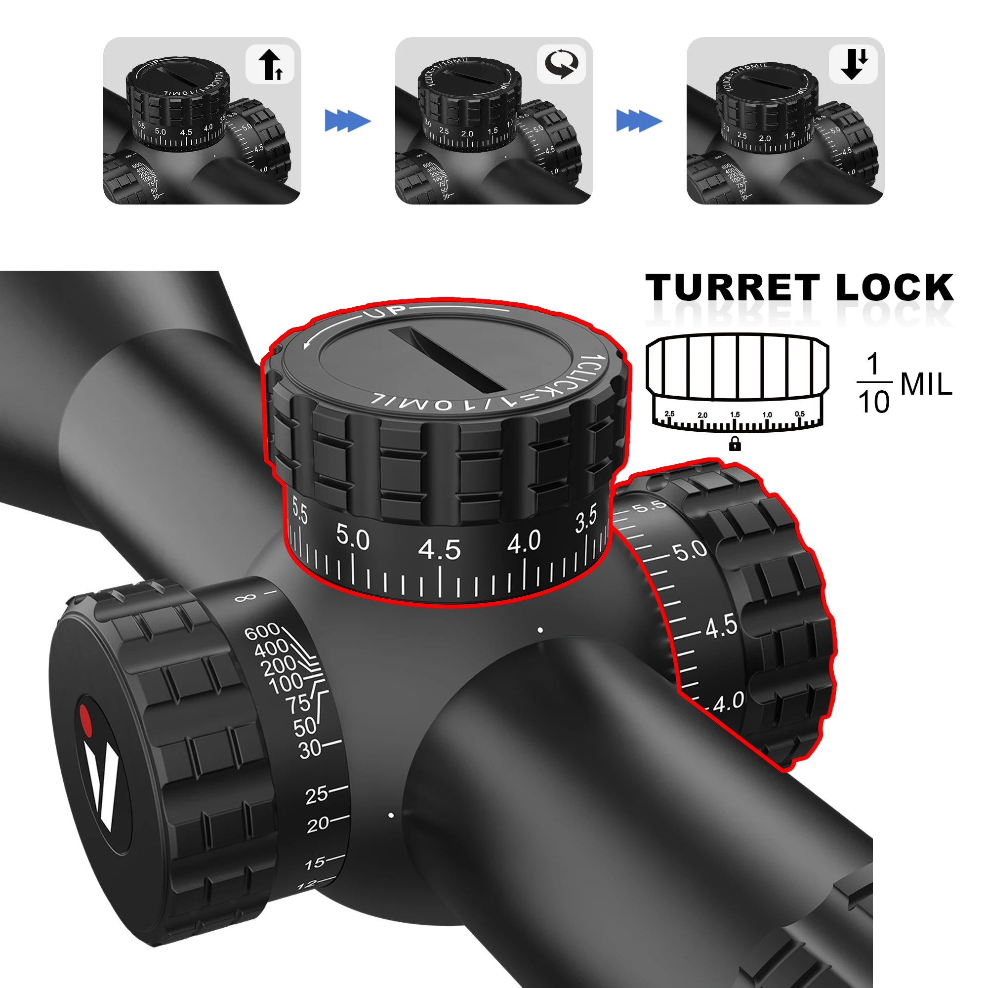 Rifle Scope VictOptics S4 4-16x44 SFP For Air Guns & Fire Arms
