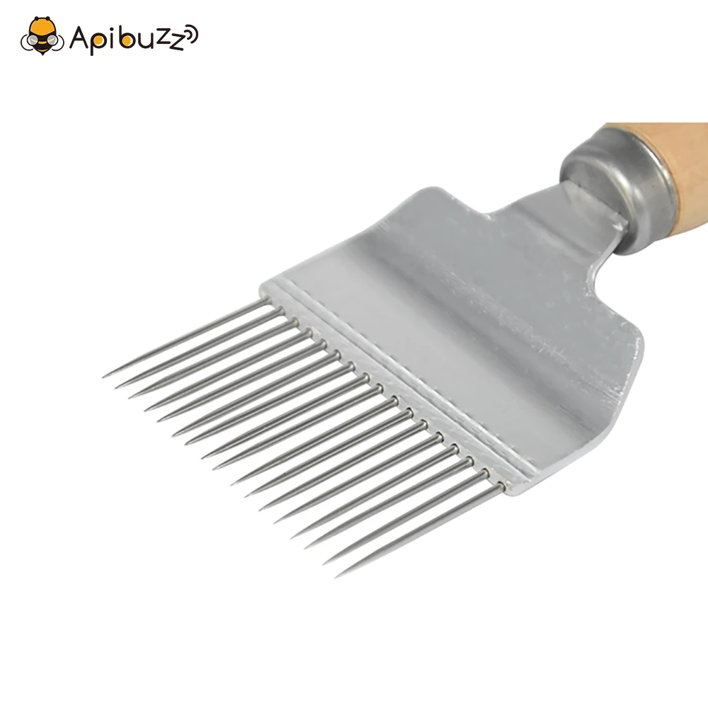 Professional-grade Stainless Steel Honey Uncapping Fork with Wooden Handle Beekeeping Essential for Honeycomb Uncapping