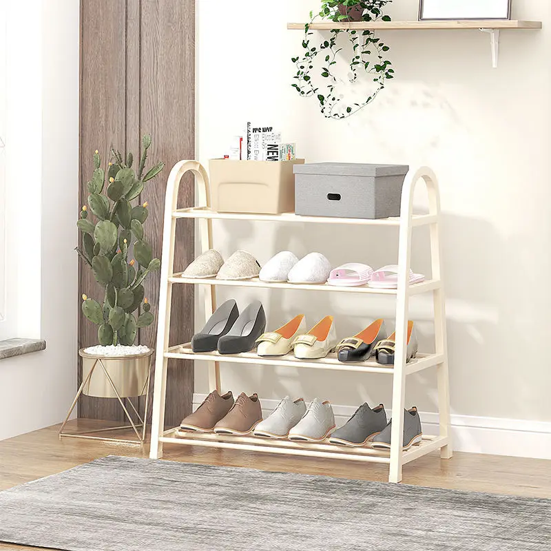 

Simple Shoe Rack Creative Light Luxury Wind Dust-proof Storage Shoe Rack Stainless Steel Slipper Rack Home Dormitory Organizer