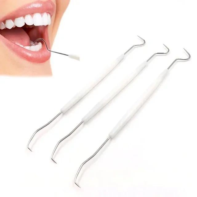 1/5PCS Stainless Steel Double Ends Dentist Teeth Clean Hygiene Explorer Probe Hook Pick Dental Tartar Scraper Remover Care Tool 1