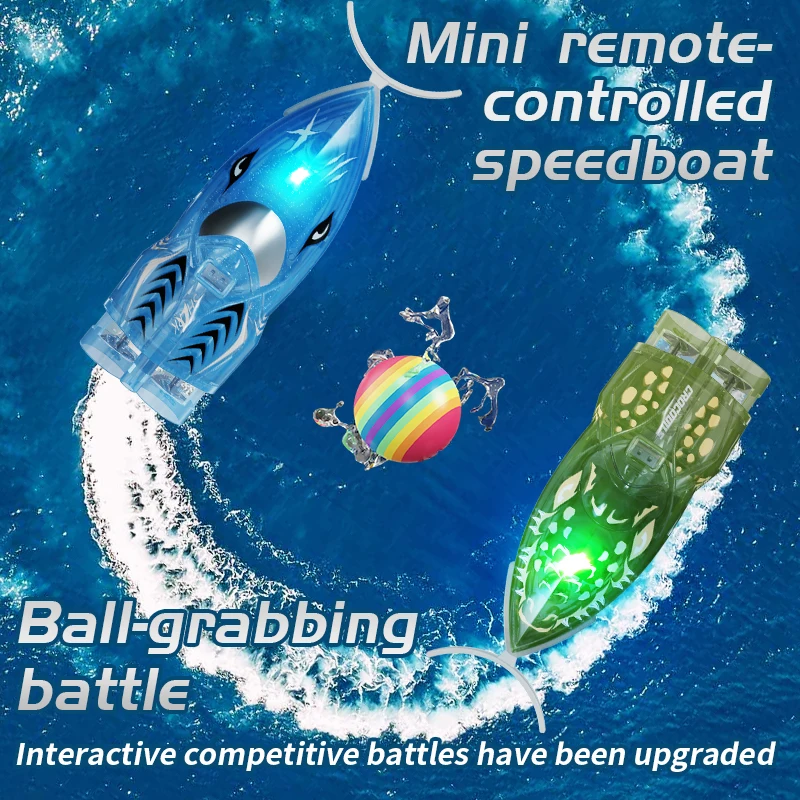 Remote Control Mini Boat with LED Lights - Fun Electric Water Toy