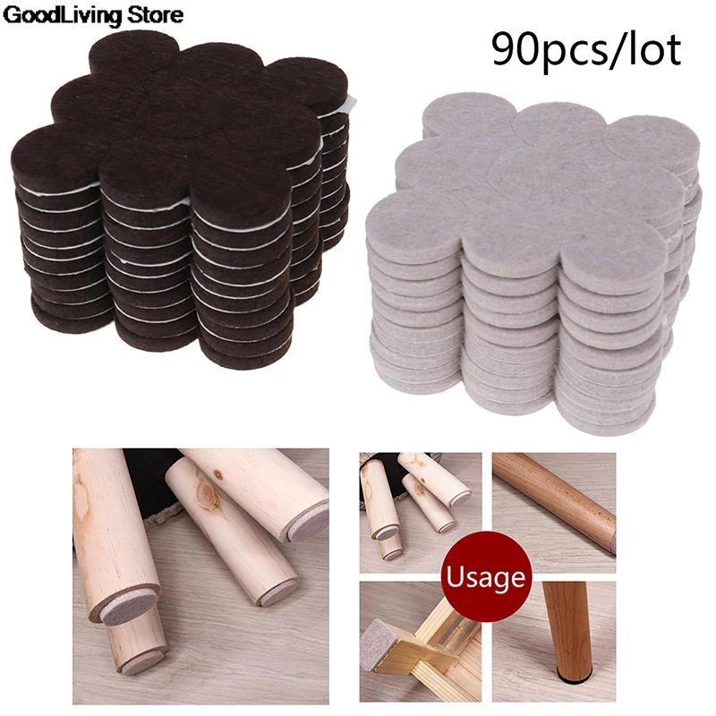 90pcs/10sheets Felt Chair Leg Pads Floor Protectors For Furniture Legs