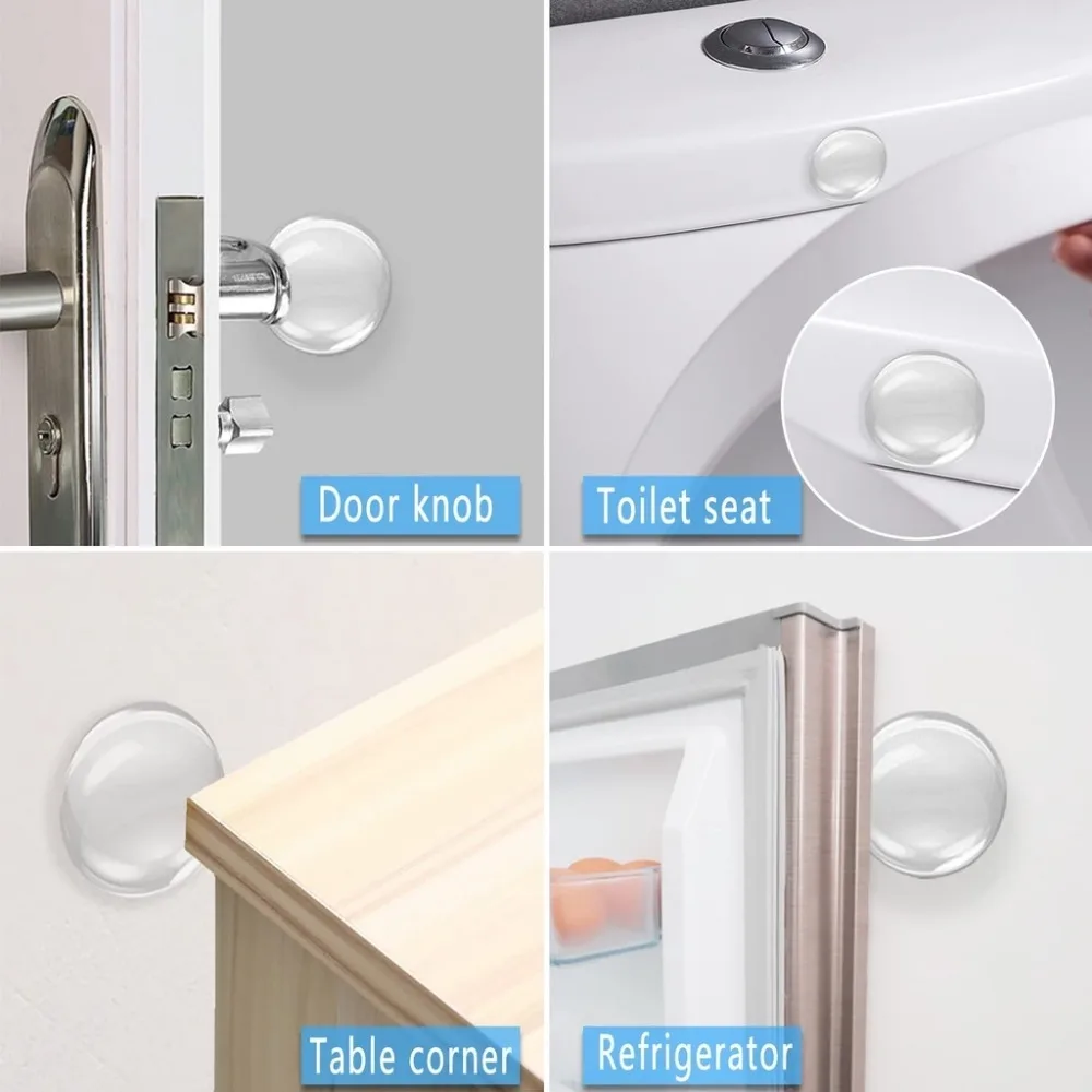 Transparent Soft Silicone Door Stopper Bumper Self-adhesive Stickers Wall Protector Muffler Furniture No Trace Anti-crash Pad door stopper,silicone door stopper,door stopper bumpers,silicone rubber bumpers,silicone door sticker