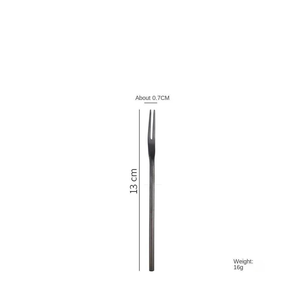 Description Picture 6 of item304 Stainless Steel Fruit Forks 13/16/22cm Long Handle Portable Cocktail Salad Fruit Toothpick Food Fruit Fork Picks For Cake