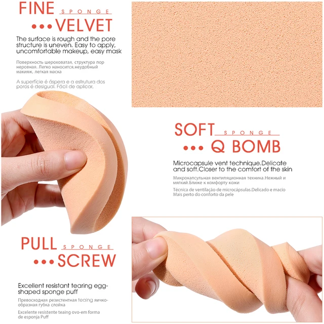 6/2Pcs Facial Powder Foundation Puff Round Shape Portable Soft Cosmetic Puff Makeup Foundation Sponge Wet Dry Use Beauty Tools