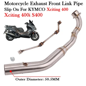 For KYMCO Xciting 400 Xciting 400i S400 Xciting400 Motorcycle Exhaust Escape Moto Muffler Modify 51MM Front Link Pipe Bike Tube