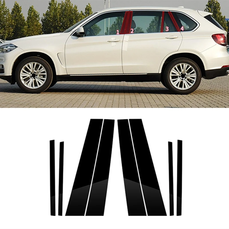 

Car Pillar Posts Cover Trim For BMW- X5 F15 2014-2018 Window Trim Cover BC Column Sticker Black ,6PCS