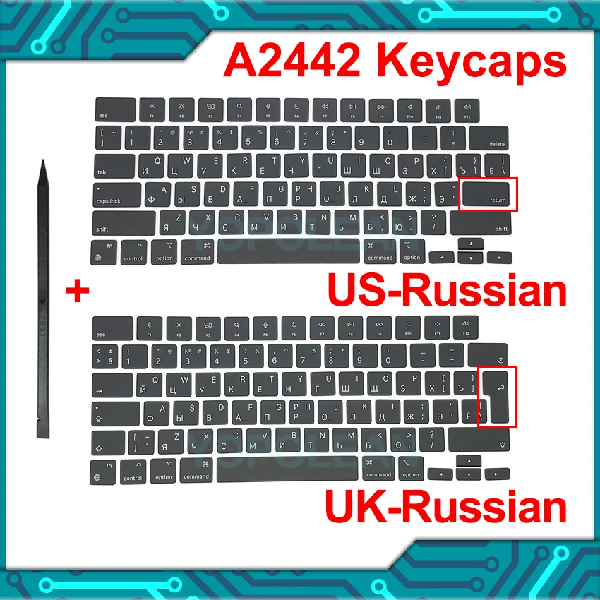 New Russian Keycaps Keys Key Cap Replacement For Macbook Pro M1 Pro Max