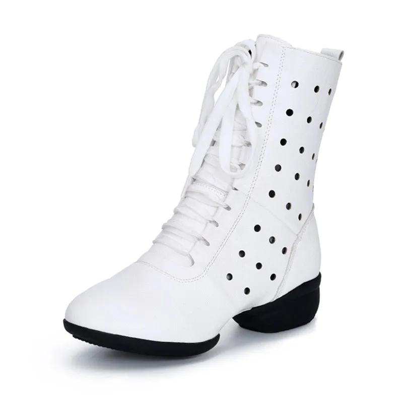 Large Size Women's Dance Boots Yang Li  Square Dancing oes Soft Bot Leather Face Autumn Winter Dance Booties
