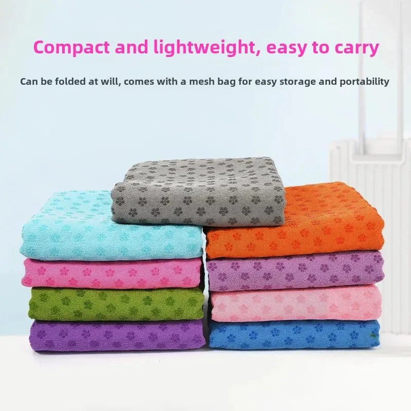Anti-Slip Resin Yoga Mat Superfine Fiber Particle Plum Blossom Design Yoga Lay Cloth Cover Blanket Sport Fitness Equipment