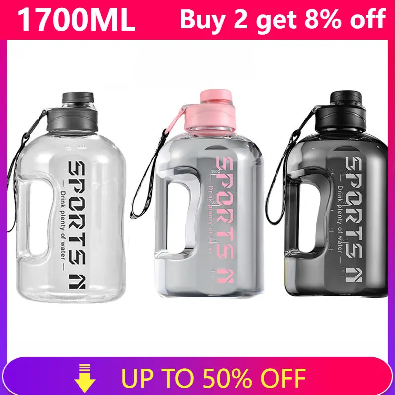 Large Capacity Plastic Straw Water Cup Water Bottle For Hiking Fitness