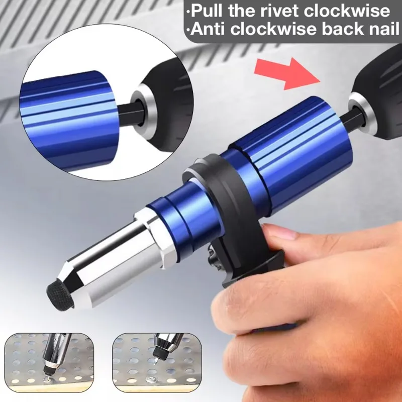 Electric Rivet Gun Core Pull Rivet Conversion Head 2.4mm-3.2mm-4.0mm-4.8mm Household Electric Tool Suitable for Drill