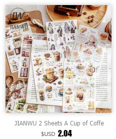 JIANWU 30 Sheets Magical World Series Vintage Witch Flower Material Decor PET Sticker Creative DIY Journal Collage Stationery