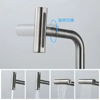 Waterfall Kitchen Faucet Stainless Steel 360° Rotating Waterfall Flow Spray Head Hot and Cold Water Sink Mixer Kitchen Faucet 3