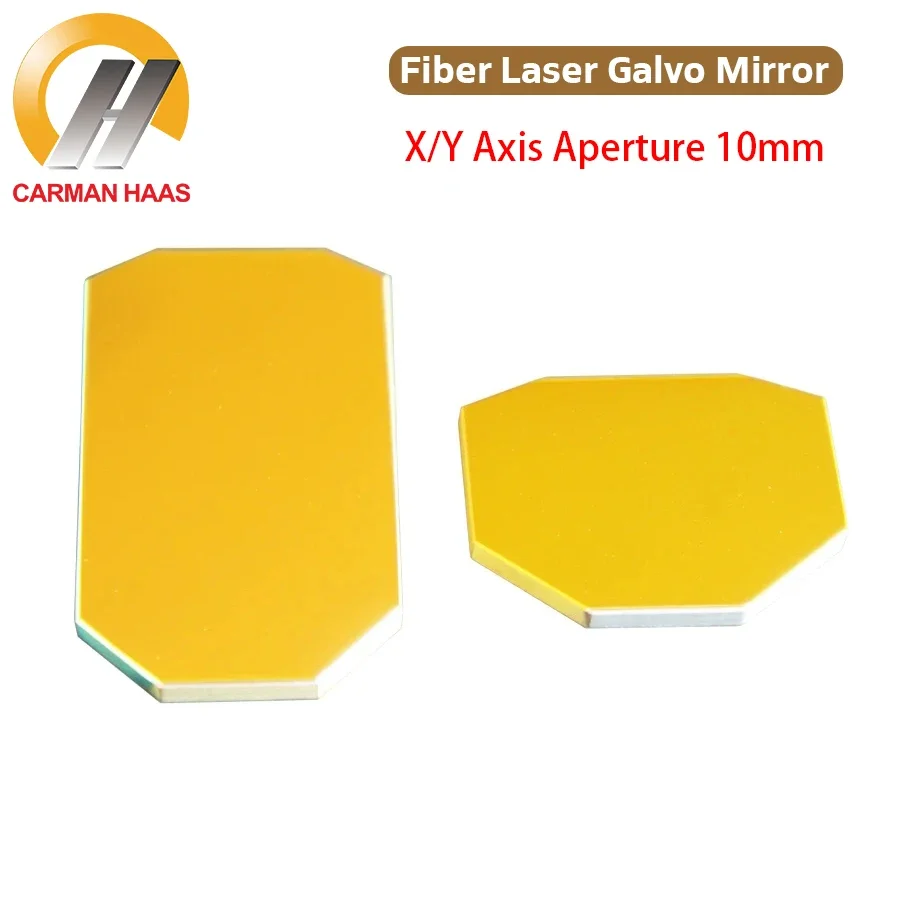 

Carmanhaas Fiber Laser Scan Galvanometer Mirrors Silicon 1064nm Galvo Scanner Mirror X Y Axis Aperture 10mm for Laser Marking