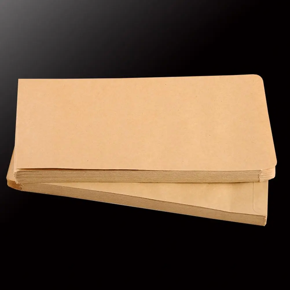 100Pcs Yellow Paper Envelope Envelopes Retro Envelopes Storage Postcard Classic Letter