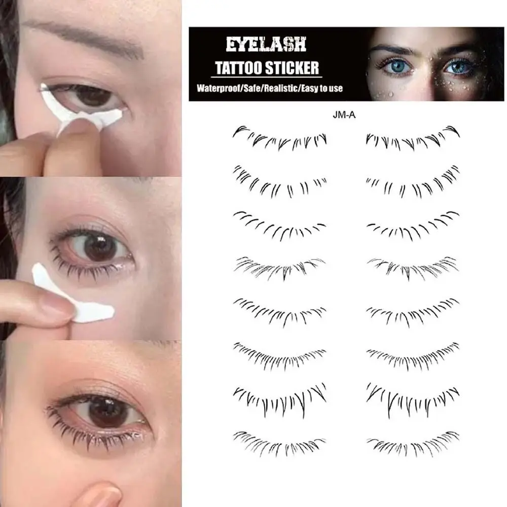 

1Sheet Lower Eyelash Tattoo Patch Flat Lazy Makeup Tool Enlarge Eyes Symmetrical Eyelashes Disposable Tattoo Sticker Beauty Tool