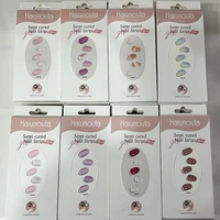 16/20Tips Semi-Cured Nail Wraps Solid Color Adhesive Waterproof Long Lasting Gel Nails Stickers Set for UV Lamp Need Manicure 1