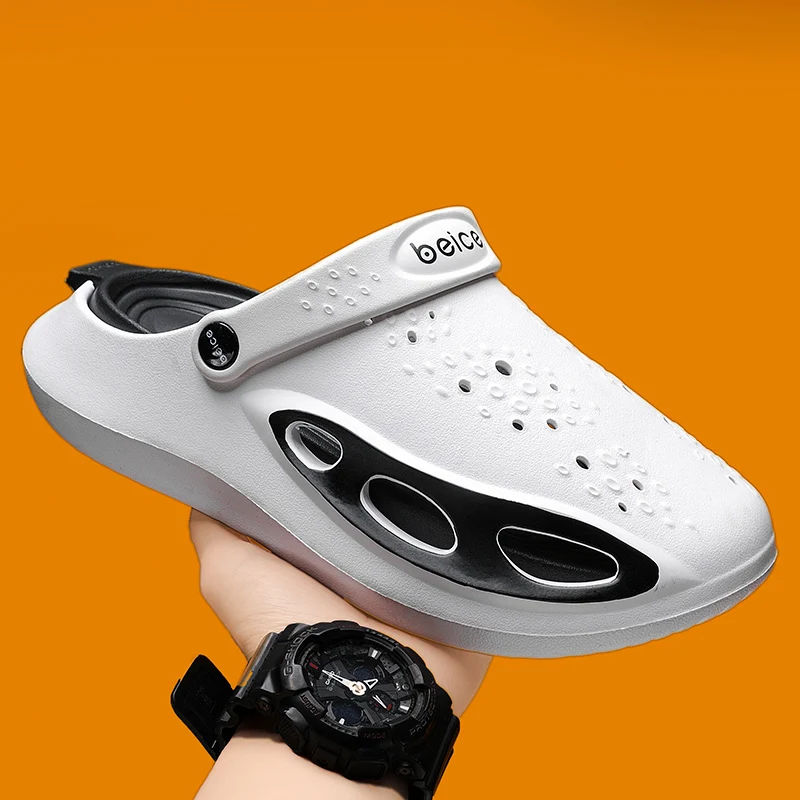 

Новинка, мужские шлепанцы на толстой подошве, домашние шлепанцы для ванной, Нескользящие дизайнерские садовые туфли, женская пляжная обувь, уличные сандалии