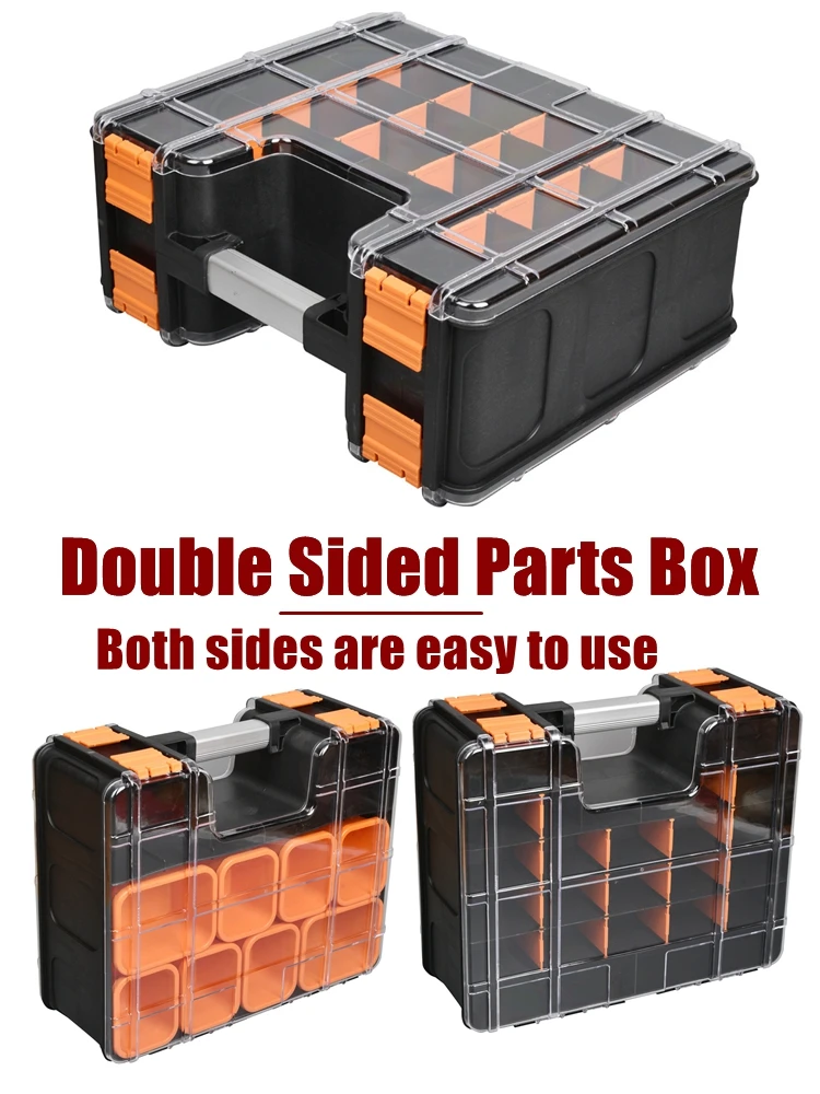 Plastic Tool Box Hard Case Hardware Screw Tool Storage Box Double-size Protable Toolbox Multi-grid Parts Tool box Organizer box 2