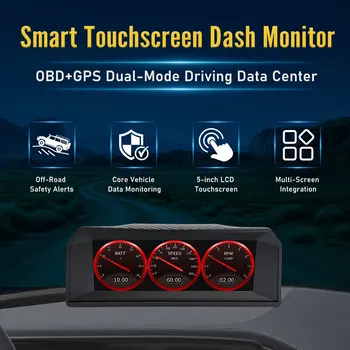 Monitor da Cruscotto Intelligente X300 per Auto con Touchscreen, HUD Elettronico, OBD+GPS Dual-Mode, Centro Dati di Guida, Temperatura del Liquido di Raffreddamento del Motore, Impostazione RPM