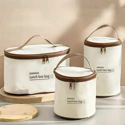 Insulated Lunch Bag Tote - Portable and Stylish Lunch Carrier - M (Brown)