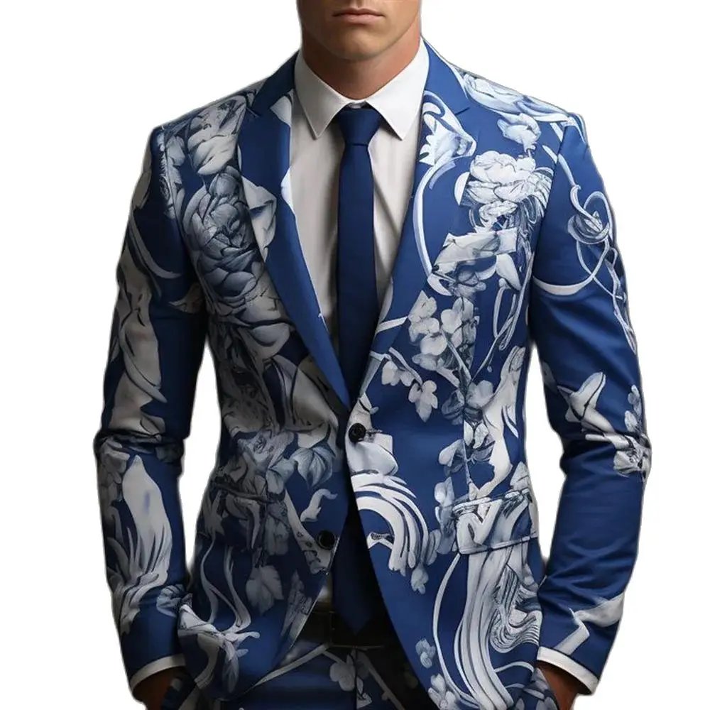 Summer Men 3D Abstract Print Two Piece Suit Set Casual Party Funny4196