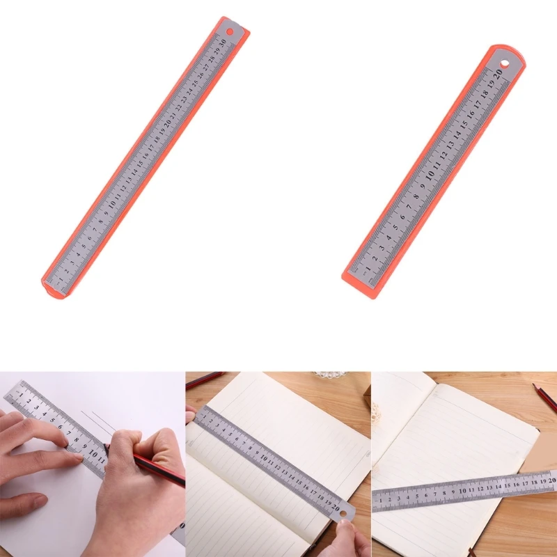 휴대용 스테인레스 스틸 측정 눈금자, 15 cm, 20 cm, 30cm 직선 자, 수공구, 학교 사무용품